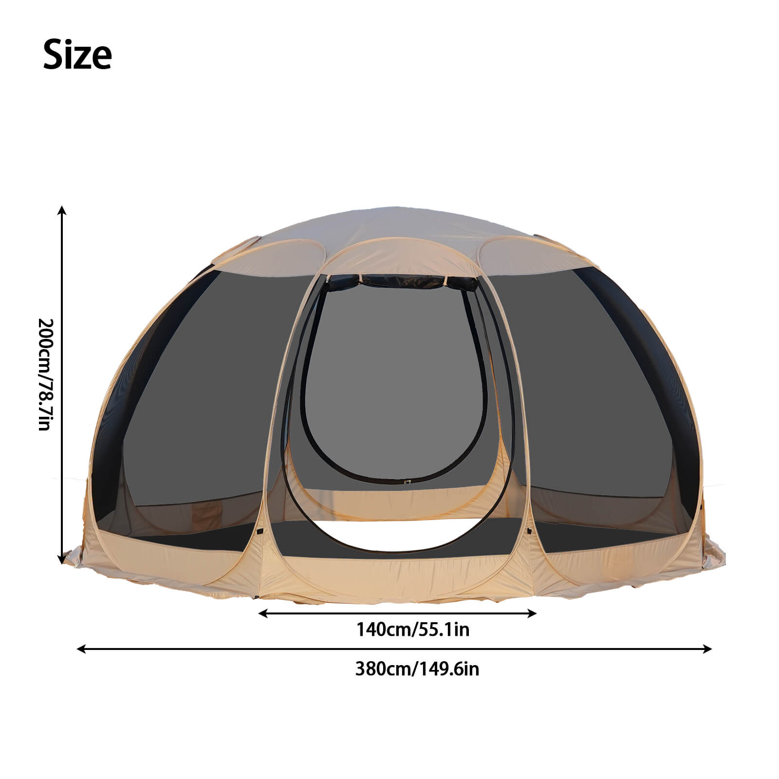 Mesh shelter size dimensions octagonal mesh shelter dimensions size layout height width specification