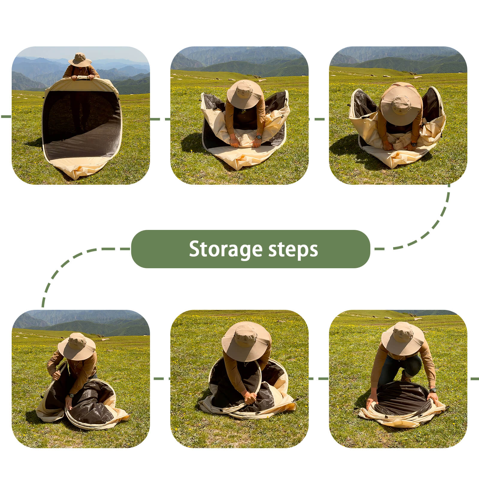 Mesh shelter storage guide octagonal mesh shelter folding storage guide step by step portable
