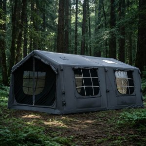 inflatable camping tent two room large space family outdoor shelter