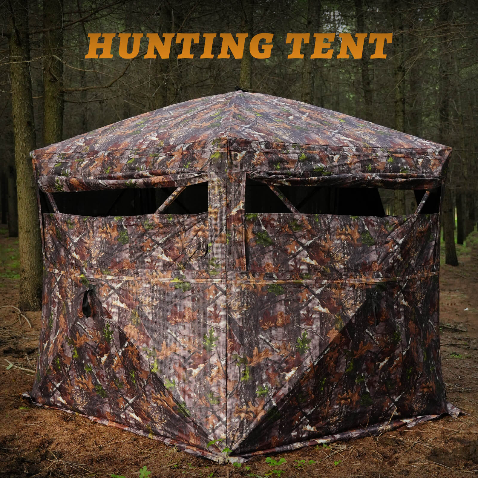 Portable Hunting Blind for 1–2 Person – 360° View Pop Up Hunting Tent with Easy Setup