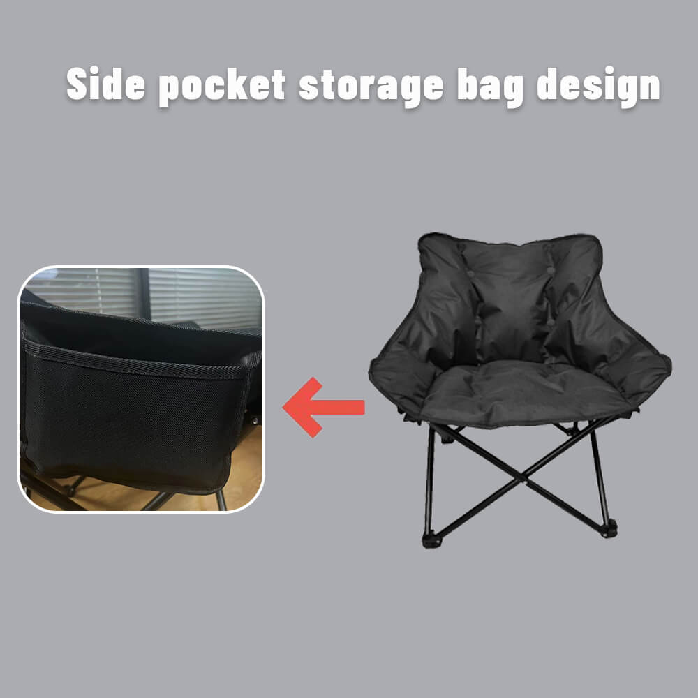 Chair side pocket design low back camping chair side pocket storage outdoor accessory holder