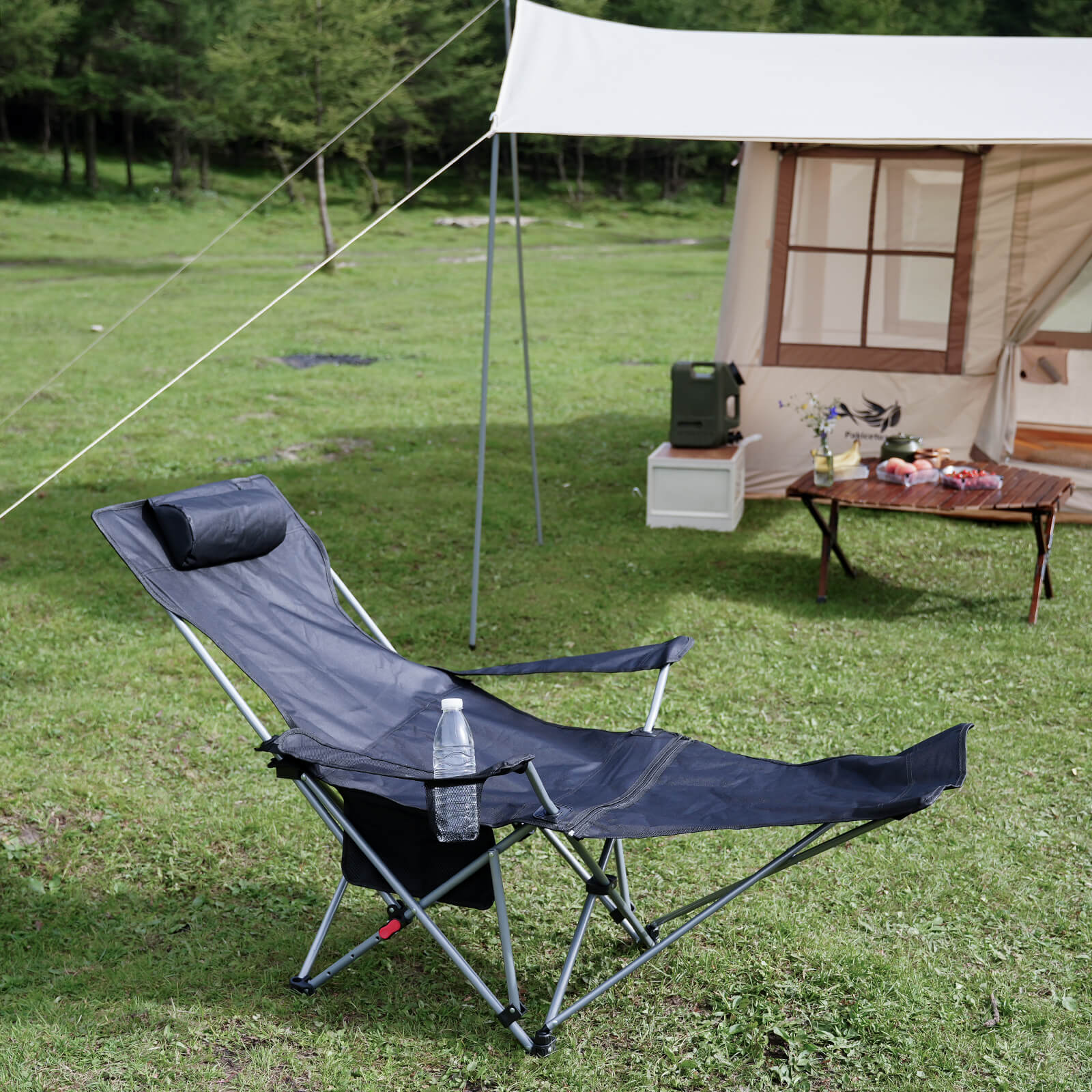 Foldable Adjustable Camping Chair – 4 Level Reclining Outdoor Chair with Padded Comfort