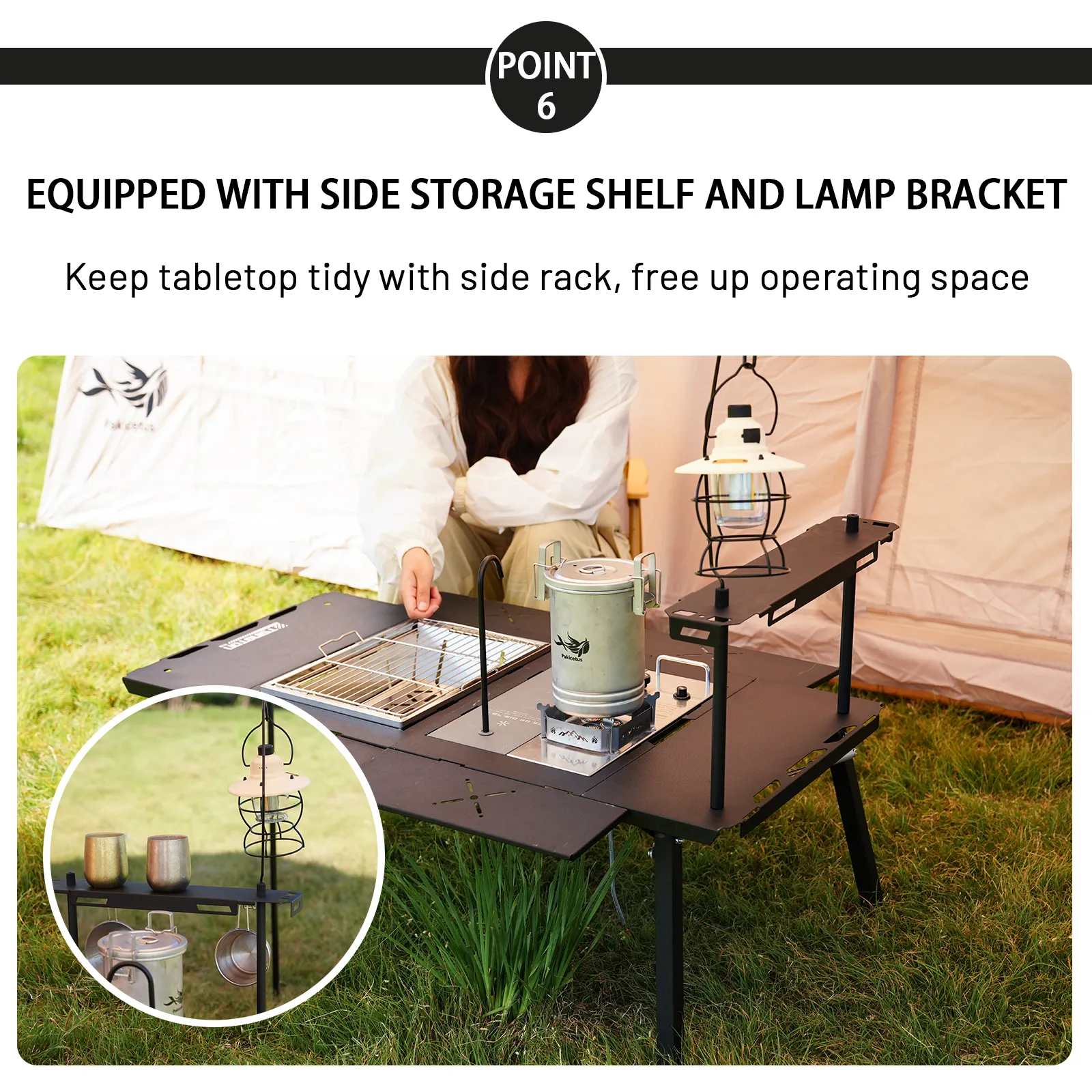 Lantern stand support IGT tactical camping table lantern stand outdoor lighting support