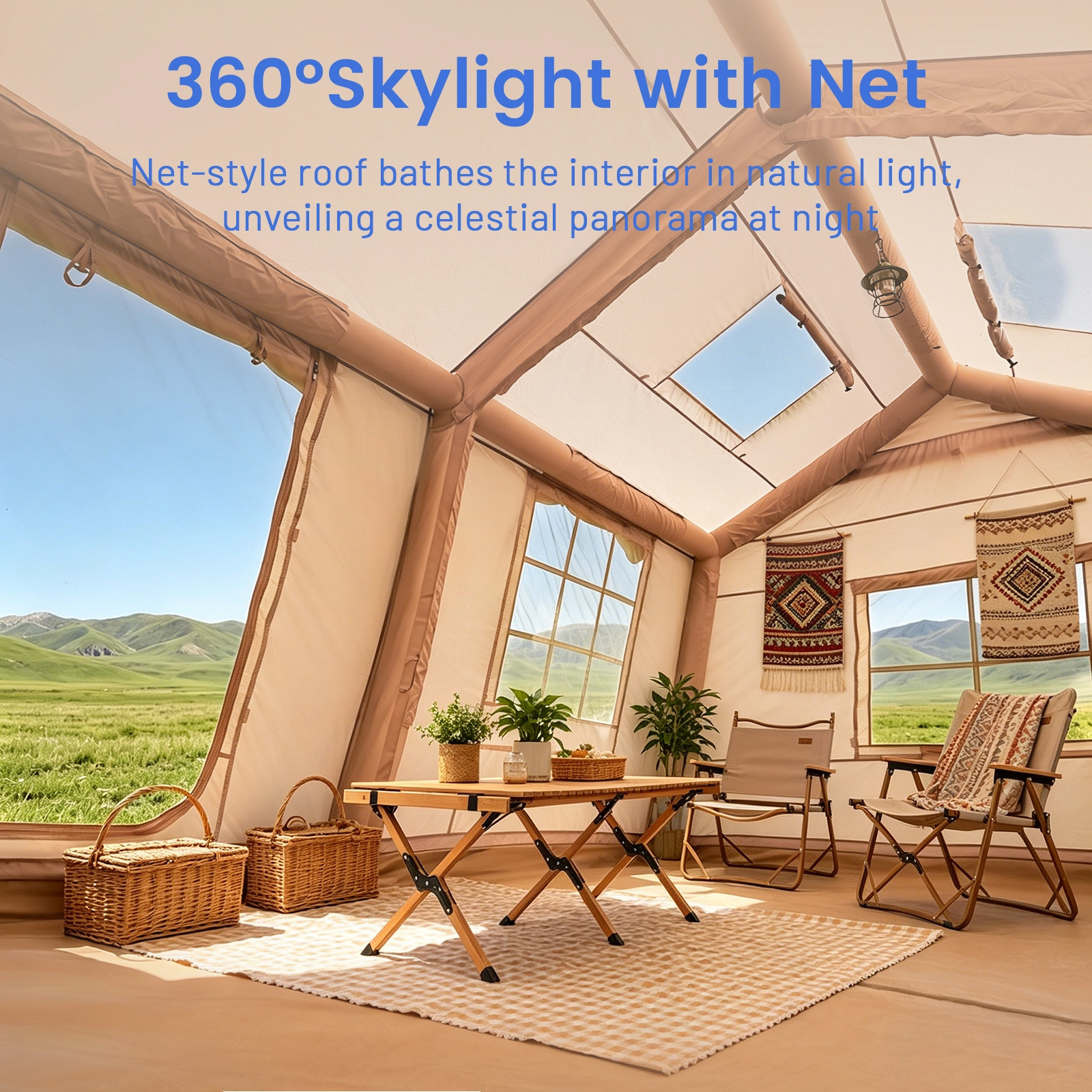 Panoramic outdoor view Large windows provide expansive outdoor views while allowing natural light to brighten the interior.
