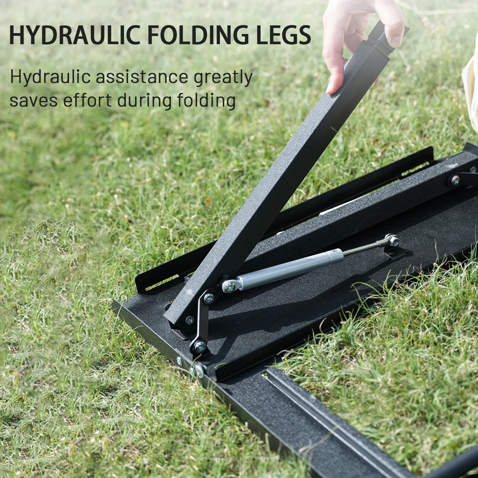 Hydraulic support system IGT tactical camping table hydraulic support stable lifting mechanism